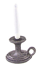 Dollhouse Miniature Candle Holder W/Candle Black